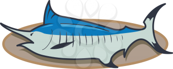 Royalty Free Clipart Image of a Mounted Marlin