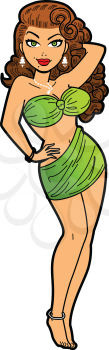 Royalty Free Clipart Image of a Glamorous Woman