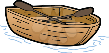 Royalty Free Clipart Image of a Rowboat