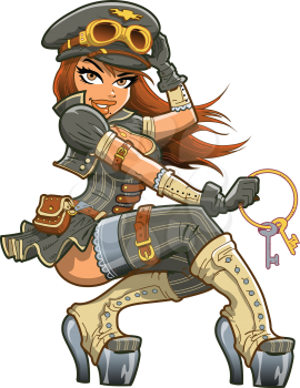 Royalty Free Clipart Image of a Steampunk Captain