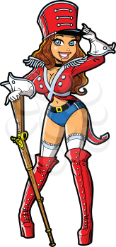 Royalty Free Clipart Image of a Pinup Toy Soldier