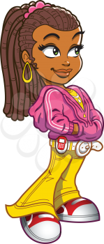 Royalty Free Clipart Image of a Black Girl
