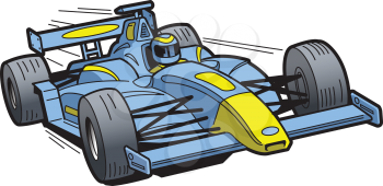 Royalty Free Clipart Image of a Speeding Indy Car