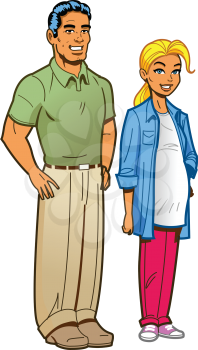 Royalty Free Clipart Image of an Expectant Couple