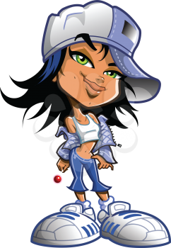 Royalty Free Clipart Image of a Girl With a Lollipop