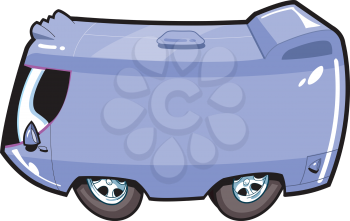 Royalty Free Clipart Image of a Cartoon Recreational Vehicle