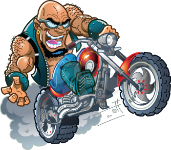 Royalty Free Clipart Image of a Biker Dude