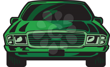 Royalty Free Clipart Image of the Front of a Sport Car