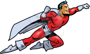 Flying Superhero clipart cartoon vector