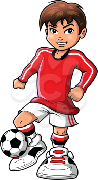 Soccer football player teen boy sports vector clipart cartoon