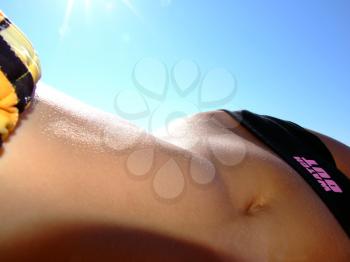 Royalty Free Photo of a Woman's Belly