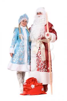 Royalty Free Photo of Father Christmas and a Snow Maiden
