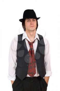 Royalty Free Photo of a Guy in a Derby Hat
