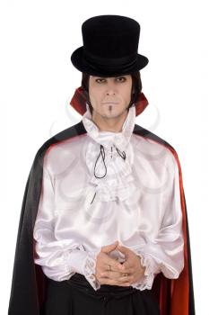 Royalty Free Photo of a Man Dressed in a Cape and Hat