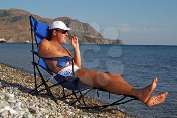 Royalty Free Photo of a Man at the Beach