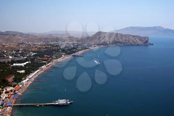 Royalty Free Photo of the Quay in Sudak, Crimea