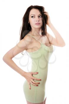 Royalty Free Photo of a Woman in a Sheath Dress