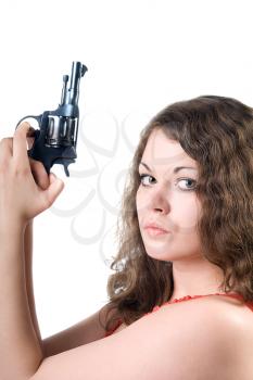 Royalty Free Photo of a Girl With a Gun