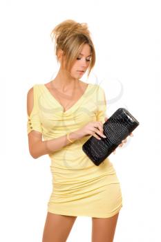 Royalty Free Photo of a Girl in a Yellow Dress
