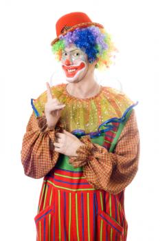 Royalty Free Photo of a Clown Pointing