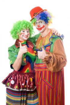 Royalty Free Photo of a Couple of Clowns