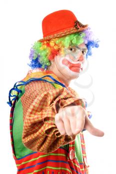 Royalty Free Photo of a Clown Pointing