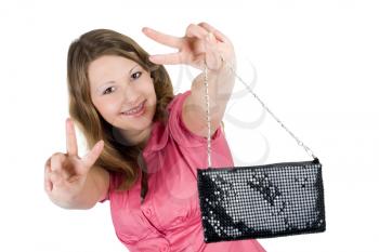 Royalty Free Photo of a Girl Holding a Purse