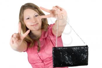Royalty Free Photo of a Young Woman With a Purse