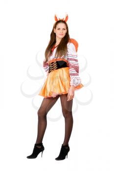 Royalty Free Photo of a Woman Dressed in a Funny Squirrel Costume