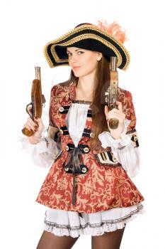 Royalty Free Photo of a Woman in a Pirate Costume