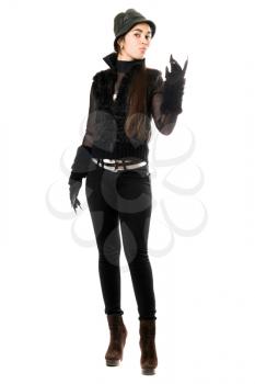 Royalty Free Photo of a Girl With Claw Gloves