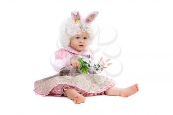 Royalty Free Photo of a Baby With Bunny Ears