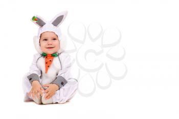Royalty Free Photo of a Little Boy in a Bunny Costume