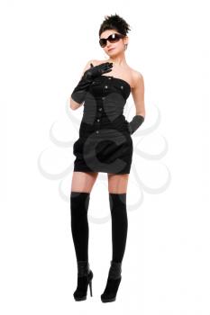 Royalty Free Photo of a Woman in a Black Dress