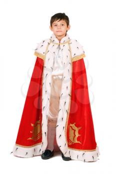 Royalty Free Photo of a Child in a Royal Robe
