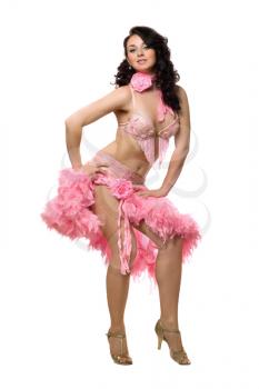 Royalty Free Photo of a Woman in a Pink Costume