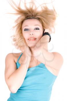 Royalty Free Photo of a Woman With Flying Hair