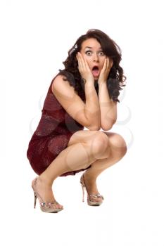 Royalty Free Photo of a Woman Crouching