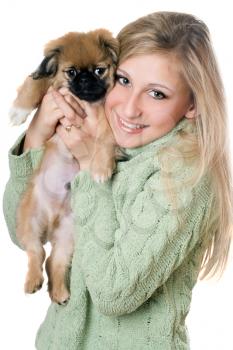 Royalty Free Photo of a Woman and Dog