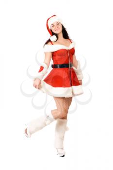 Royalty Free Photo of a Woman in a Santa Costume