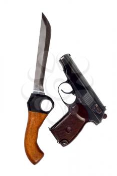Royalty Free Photo of a Knife and Pistol