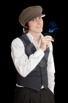 Royalty Free Photo of a Man Smoking