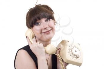 Royalty Free Photo of a Woman With a Telephone