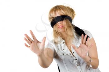 Royalty Free Photo of a Blindfolded Woman