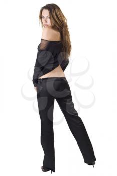 Royalty Free Photo of a Young Woman in Black