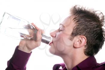 Royalty Free Photo of a Man Drinking Vodka