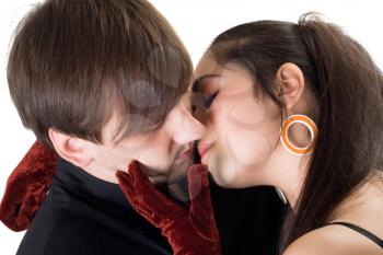 Royalty Free Photo of a Couple Kissing
