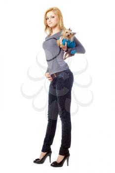 Royalty Free Photo of a Woman With a Dog