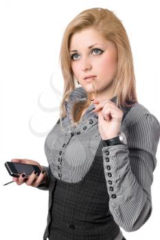 Royalty Free Photo of a Girl With a Smartphone