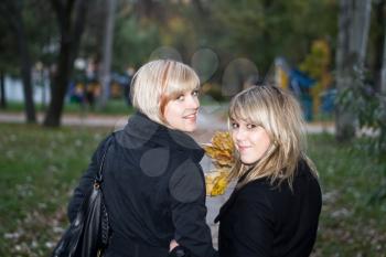 Royalty Free Photo of Two Women in a Park